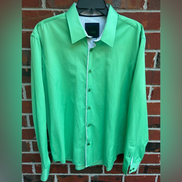 Eight X Premium Men’s Button Down Long Sleeve Light Green Dress Shirt XXL - Picture 1 of 5